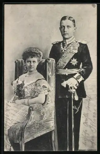 AK Prinz Eitel Friedrich von Preussen mit seiner Frau