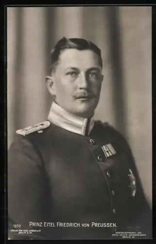 AK Portrait Prinz Eitel Friedrich von Preussen in Uniform
