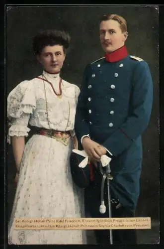AK Prinz Eitel Friedrich von Preussen und Prinzessin Sophie Charlotte von Preussen