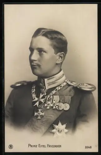 AK Prinz Eitel Friedrich von Preussen als junger Offizier