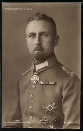 AK Prinz Oskar von Preussen als Soldat in Uniform porträtiert