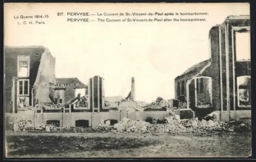 AK Pervyse, The Convent of St-Vincent-de-Paul after the bombardment