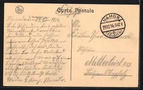 AK Namur, Citadelle, La Tour de la Citadelle et panorama de la Meuse