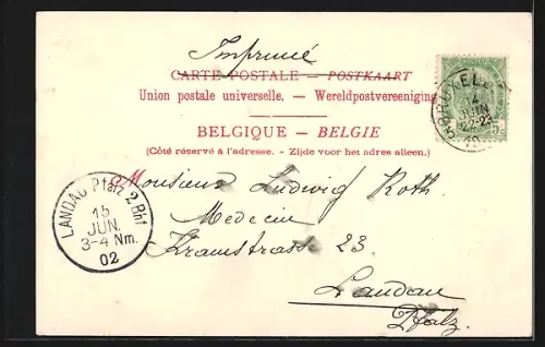 AK Gand, Monument du Comte Van de Kerkhove De Denterghem