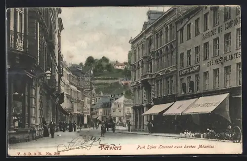 AK Verviers, Pont Saint Laurent avec hautes Mézelles