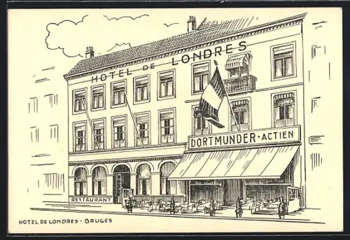 AK Bruges, Hotel de Londres, Prop. Mme. R. Blake Hales