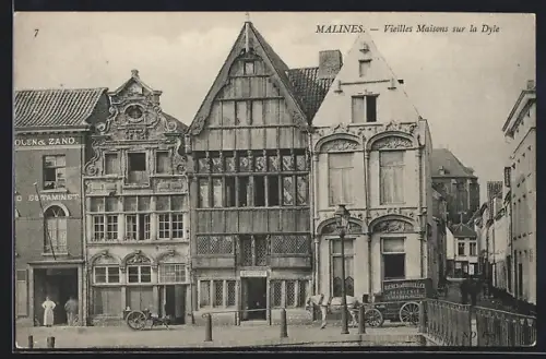 AK Malines, Vieilles Maisons sur la Dyle