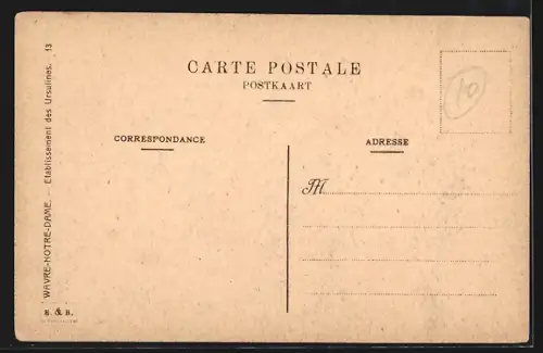 AK Wavre-Notre-Dame, Etablissement des Ursulines, Vue de l`est