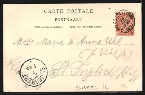 Lithographie Anvers, Debarcadere du Steen