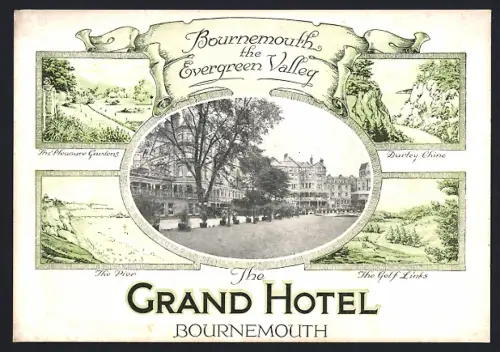 AK Bournemouth, The Grand Hotel, Durley Chine, The Golf links, The Pier, Pleasure Gardens