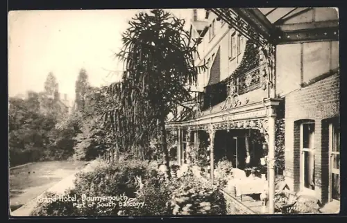 AK Bournemouth, Grand Hotel, Part of South Balcony