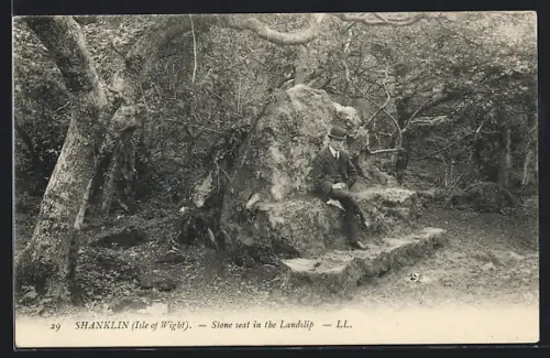 AK Shanklin, Stone seat in the Landslip