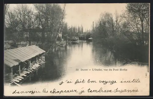 AK Dijon, L`Ouche, vue du Pont Hoche