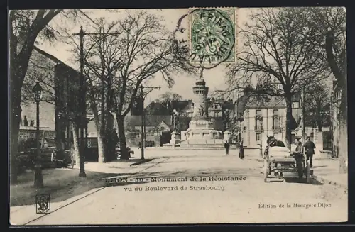 AK Dijon, Monument de la Resistance, vu du Boulevard de Strasbourg