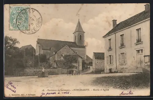 AK Foncegrive, Mairie et Eglise