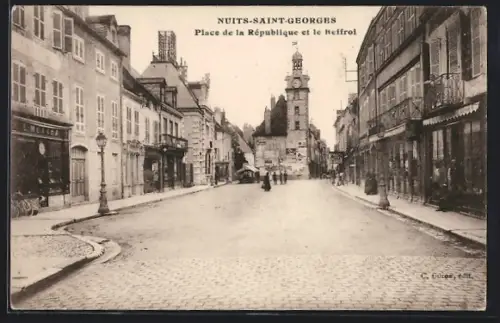 AK Nuits-Saint-Georges, Place de la République et le Beffroi
