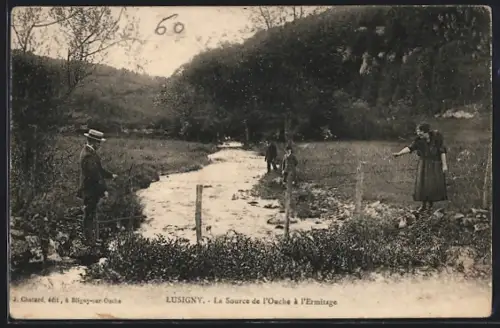 AK Lusigny, La Source de l`Ouche à l`Ermitage