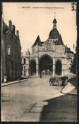 AK Beaune, Facade de la Collégiale Notre-Dame