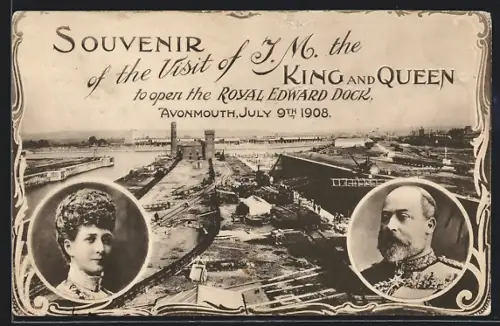 AK Avonmouth, Visit of J.M. the King and Queen to open Royal Edward Dock