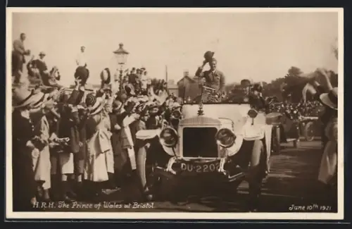 AK Bristol, H. R. H. The Prince of Wales at Bristol, 1921