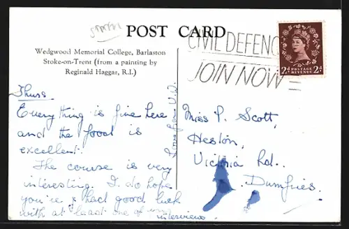 Künstler-AK Barlaston, Wedgewood Memorial College