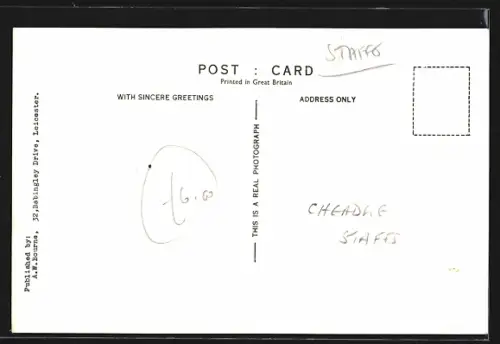 AK Cheadle, The Church, The Cross and High Street, R. C. Church Interior