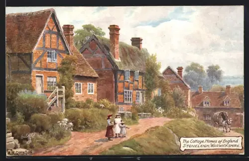 Künstler-AK Stoneleigh, The Cottage Homnes of England