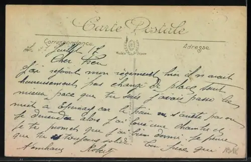 AK Épernay, Panorama mit Bäumen