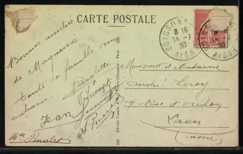 AK Magneux /Marne, Vue d`ensemble prise de la Route de Fismes