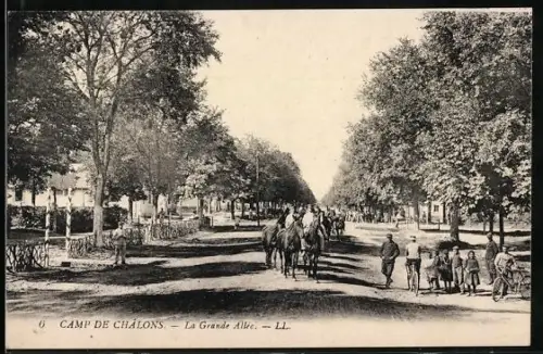 AK Camp-de-Châlons, La Grande Allée