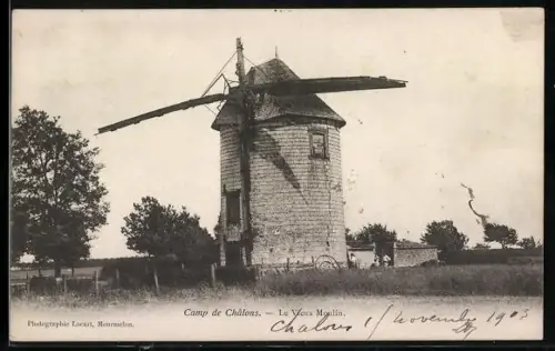 AK Camp-de-Châlons, Le Vieux Moulin