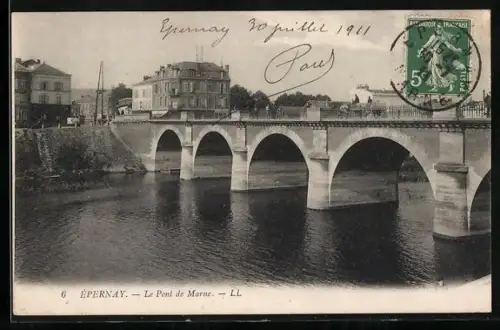 AK Épernay, Le Pont de Marne