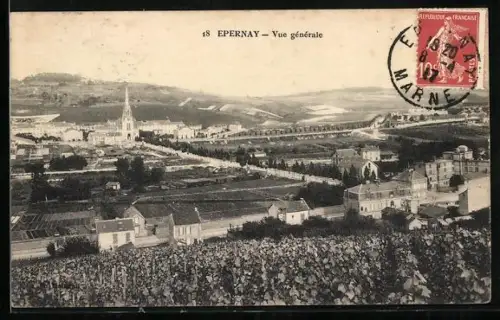 AK Épernay, Vue générale