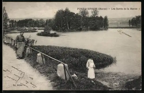 AK Port-à-Binson, Les Bords de la Marne
