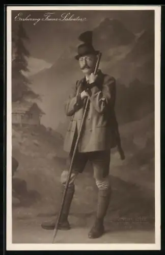 AK Erzherzog Franz Salvator in Jagdkleidung