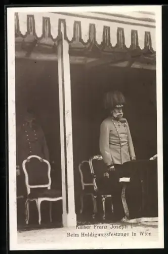 AK Wien, Kaiser Franz Josef I. von Österreich beim Huldigungsfestzug