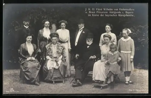 AK Fürst Wilhelm von Hohenzollern und Braur Prinzessin Adelgunde von Bayern