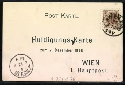 AK Ehrfurchtsvollen Huldigungs-Ferngruss, Kaiser Franz Josef I.