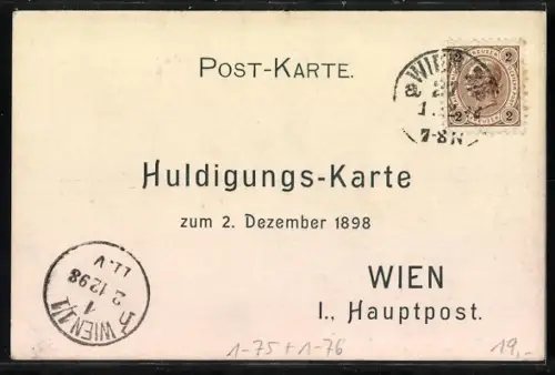 AK Ehrfurchtsvollen Huldigungs-Ferngruss, Kaiser Franz Josef I.