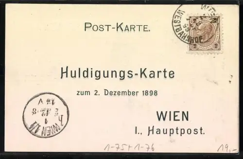 AK Ehrfurchtsvollen Huldigungs-Ferngruss, Kaiser Franz Josef I.