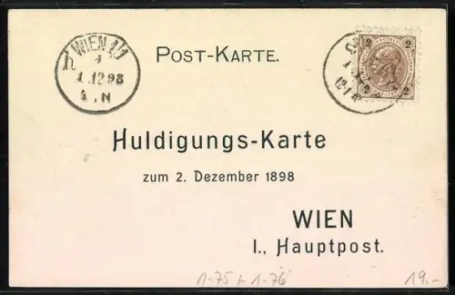 AK Ehrfurchtsvollen Huldigungs-Ferngruss, Kaiser Franz Josef I.