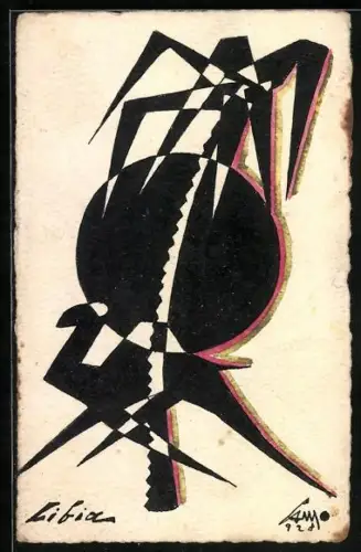 Künstler-AK Handgemalt sign. Camellini: Futurismus, abstrakte Formen
