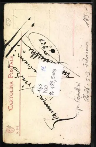 Künstler-AK Handgemalt sign. Camellini: Futurismus, abstrakte Figur und geometrische Formen