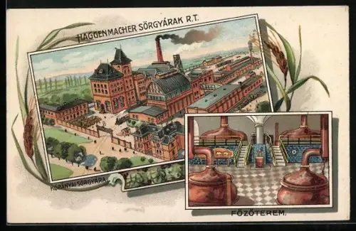 Lithographie Budapest, Budafok, Haggenmacher Sörgyárak RT, Fözöterem