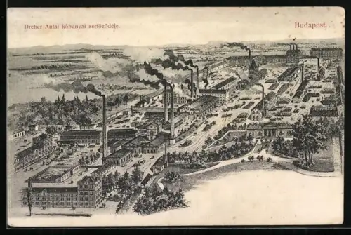 Lithographie Budapest, Dreher Antal köbanyai serfözödéje
