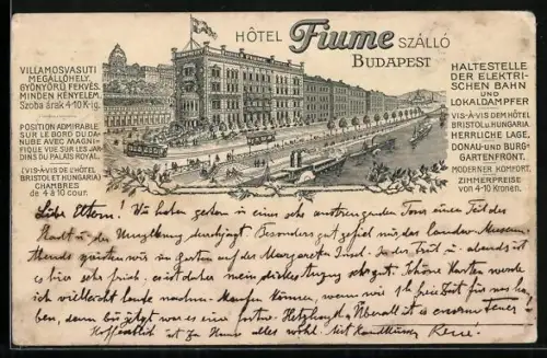 Lithographie Budapest, Hotel Fiume Szálló