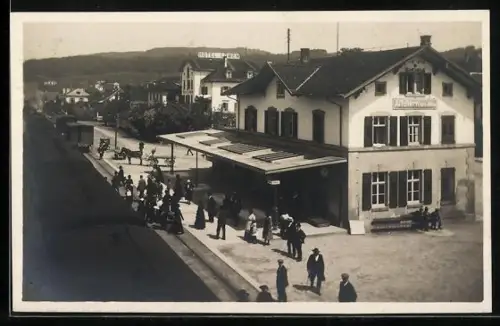AK Affoltern, a. A., Motiv vom Bahnhof und Hotel Löwen