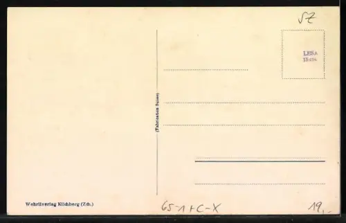 AK Lachen, Bahnhof und Postgebäude