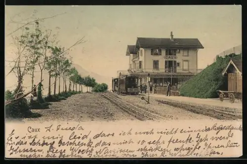 AK Caux, La Gare, Bahnhof