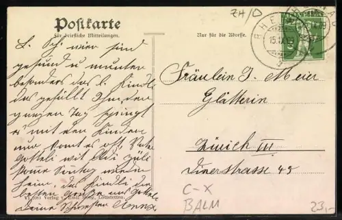 AK Lottstetten, Balm am Rhein, Gasthaus z. Rebstock, Handlung v. J. Merz, Ortsansicht
